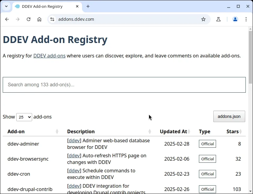 DDEV Add-on Comment